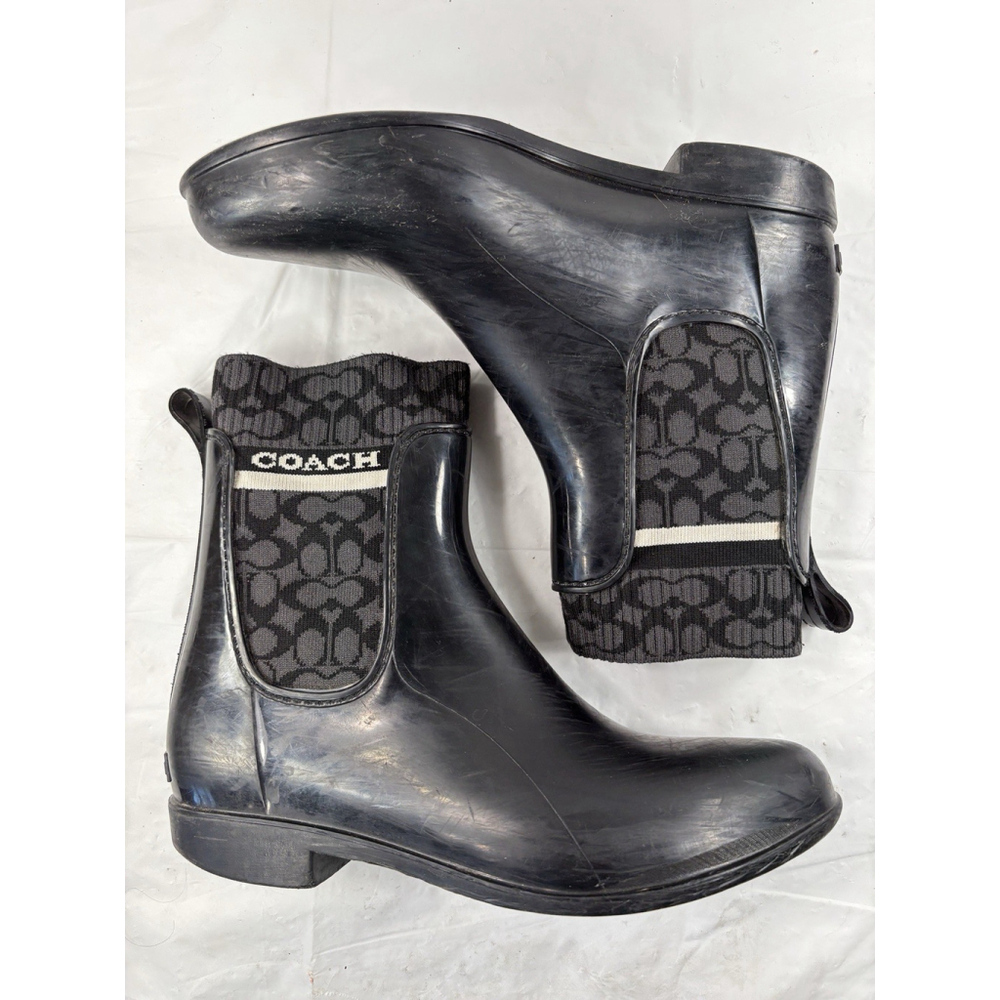Coach Womens Rivington Knit Ankle Rain Boots - Picture 7 of 12